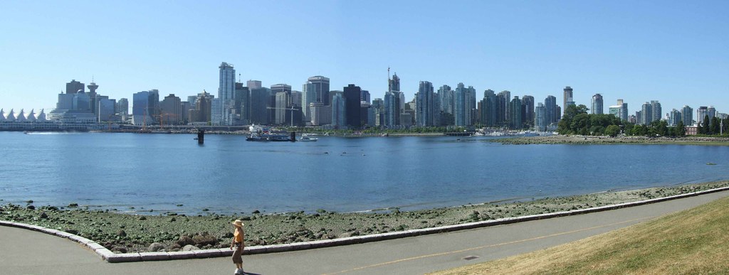 zicht op de skyline van Vancouver