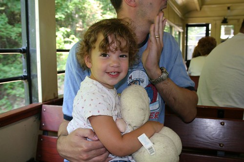 jocelyn with daddy on a train