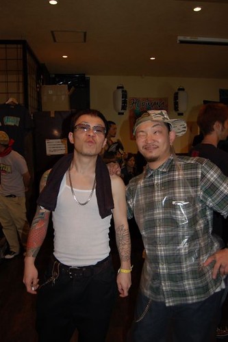 Horigyn of Eight Ball Tattoo (right ) with Customer