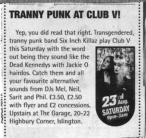 Club V, The Garage, 23 Aug 97