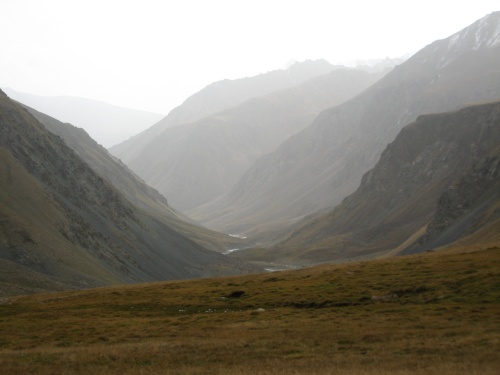 Kerege-Tash Pass Valley in Kyrgyzstan looking east