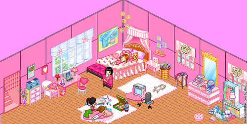Fw: pretty pink bedroom by miniroom.