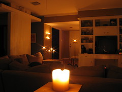 by candle light