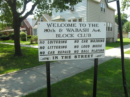 80th & Wabash Ave block club sign