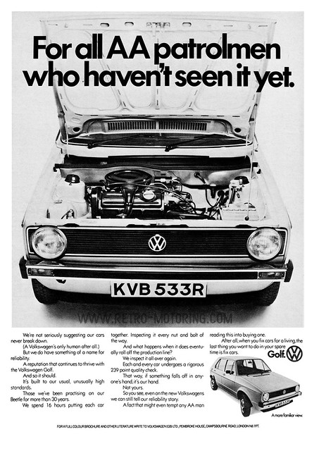 Volkswagen Golf Mk1 Advert - "For all AA patrolmen who haven't seen it yet"