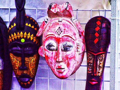african masks pictures. African Masks in Dundas Square