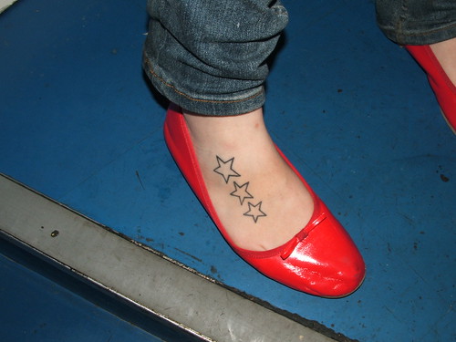 foot tattoos stars. stars on foot tattoo