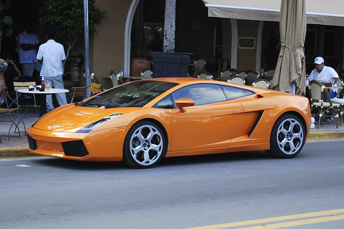 Orange Lamborghini at South Beach