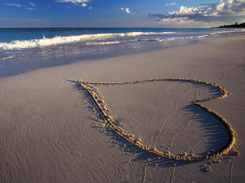 Love Heart Beach. Heart on the Beach