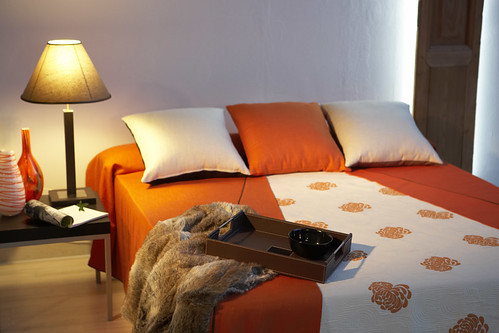 Modern Interior Design of Bedroom with Orange Color