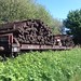 Wagons op het spoor tussen Baarland en Oudelande