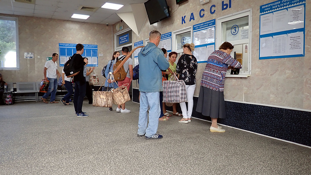 фото: A man buy a ticket in the Kazan River Port from Kazan to Bolgar.