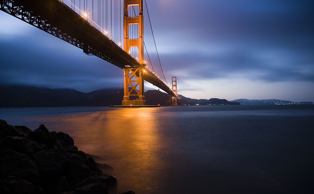 golden gate bridge at dusk, dedicated to my good friend robert scoble photo