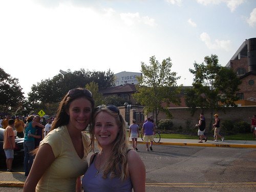 Me and Liz tailgating at our first LSU football game