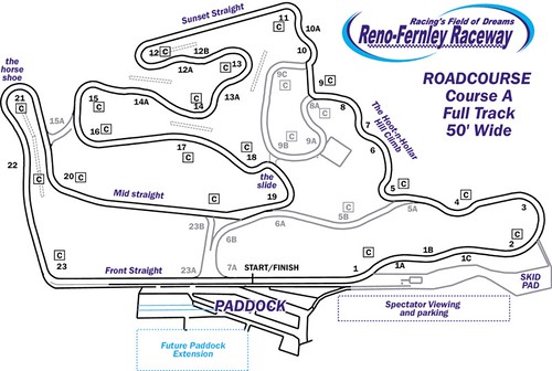 Reno-Fernley course map