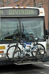 TriMet bus with rack