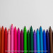 Colorful sketch pens on white background