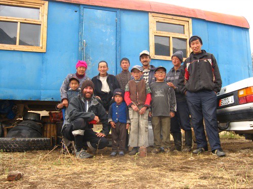 The family (plus extras) that invited me in - near Oruk-Tam, Kyrgyzstan