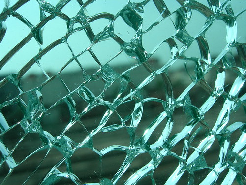 glass pane, shattered