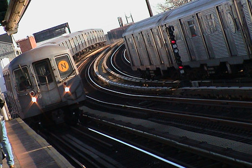 Train sliding into station