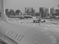 757 and two 737s (B&W)
