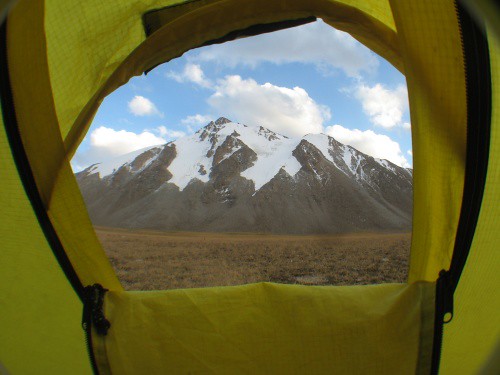 Room with a view at Kerege-Tash Pass, Kyrgyzstan