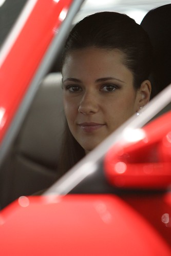 Young Female Face in Porsche 911 Turbo