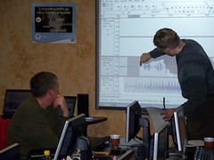 Editing a podcast with Audacity on a Smartboard