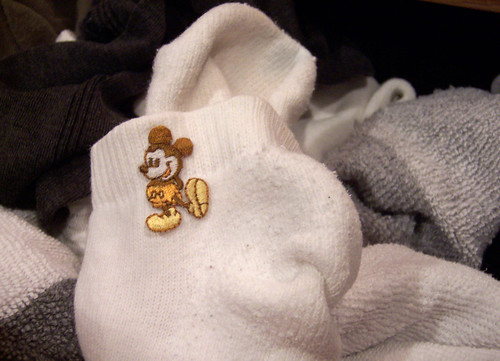 Mickey goes for a stroll on some socks