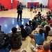 Cesar Archilla speaking to the kids at NE Hoops Academy.