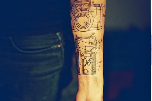 camera tattoo. camera diagrams