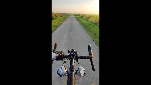 Cycling out of Amsterdam at sunset