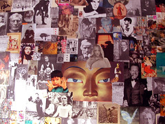 Buddha eyes collage, Norwich community entrance