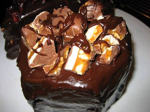 Close-Up On Snickers Cake