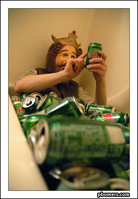 the king reading about mountain dew.