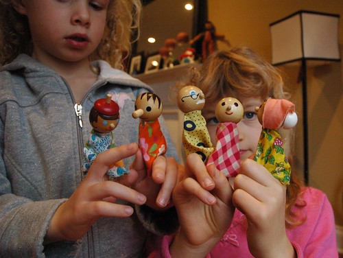 Thift store find: wooden finger puppets
