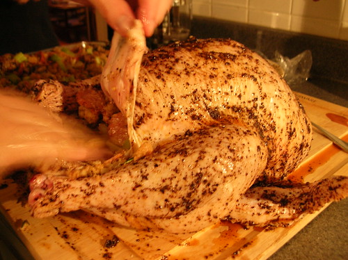 stuffing the turkey
