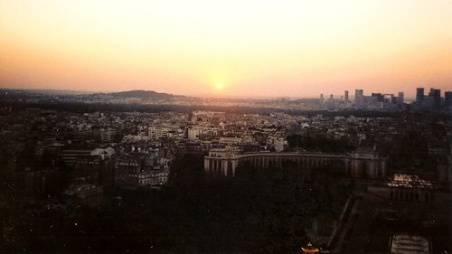 Sunset from Eiffel Tower in Paris, France
