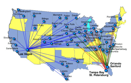 Allegiant Air Route Map - Map Of The United States