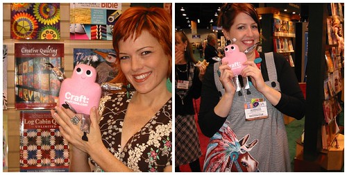 Vickie Howell and  Jennifer Perkins with Pink Craftie