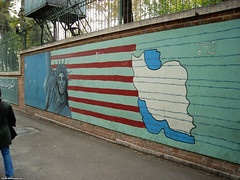 On the walls of the former American embassy