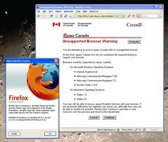 Canada Revenue unsupported browser 2: Firefox 2/Win