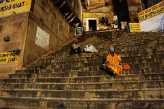 Baba sitting on the ghat