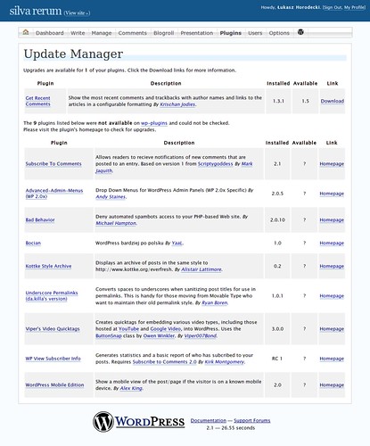 Update Manager - plugin for WordPress