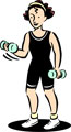 woman exercising with dumbells