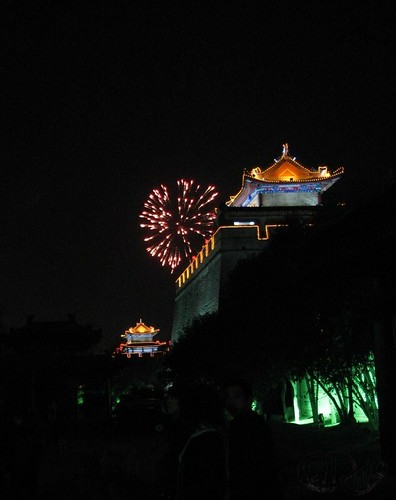 Xian - Muro y fuegos artificiales