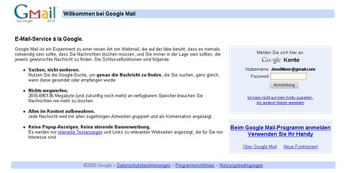 Google Mail-Startseite