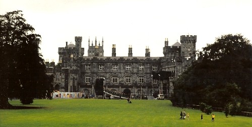 Kilkenny Castle in Ireland (bleachers for play visible in courtyard)