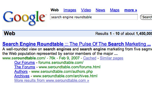 search engine roundtable - Google Sitelinks