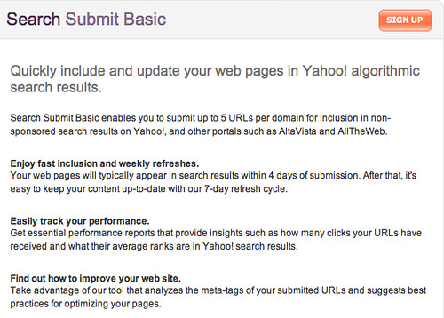 Yahoo Search Submit Basic